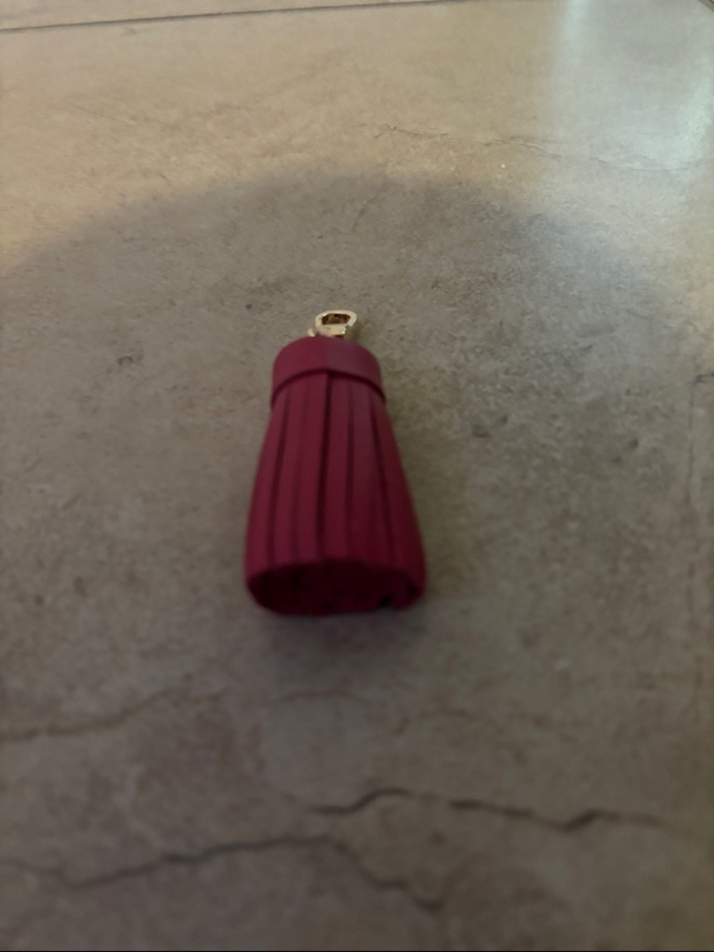 Pink Leather Tassel Keychain Bag Charm - Picture 3 of 4